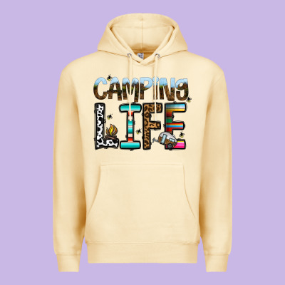 Camping Life Premium Hoodie Designed By Cowhidedigitalart