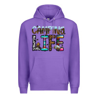Purple camping life Premium Hoodie - CowhideDigitalArt