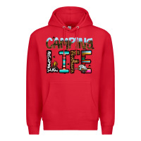 Red camping life Premium Hoodie - CowhideDigitalArt