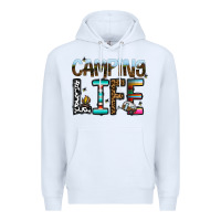 White camping life Premium Hoodie - CowhideDigitalArt