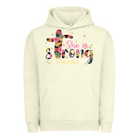 Pigment Pistachio she is strong proverbs 31 25 Urban Hoodie - JahusDesignShop