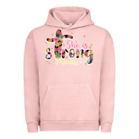 Pigment Salmon she is strong proverbs 31 25 Urban Hoodie - JahusDesignShop