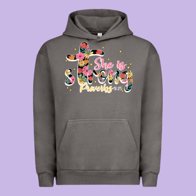 She Is Strong Proverbs 31 25 Urban Hoodie Designed By Jahusdesignshop