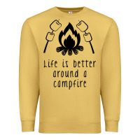 Antique Gold life is better around a campfire Premium Sweatshirt - Unal Design