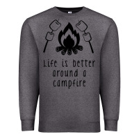 Charcoal Heather life is better around a campfire Premium Sweatshirt - Unal Design