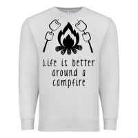 Dove Grey life is better around a campfire Premium Sweatshirt - Unal Design