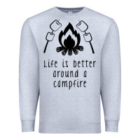 Heather Grey life is better around a campfire Premium Sweatshirt - Unal Design