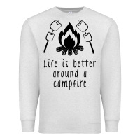 Oatmeal Heather life is better around a campfire Premium Sweatshirt - Unal Design