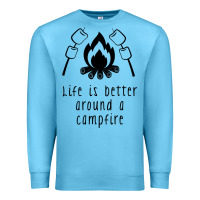 Ocean Blue life is better around a campfire Premium Sweatshirt - Unal Design