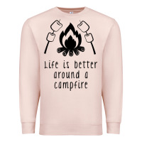 Pale Pink life is better around a campfire Premium Sweatshirt - Unal Design