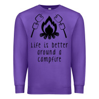 Purple life is better around a campfire Premium Sweatshirt - Unal Design
