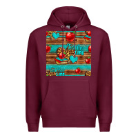 Burgundy teacher life seamless pattern Premium Hoodie - HRA Design Shop