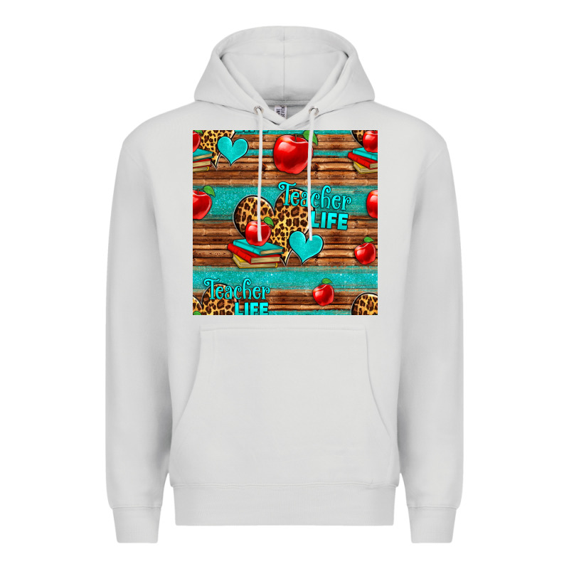 Teacher Life Seamless Pattern Premium Hoodie by HRA Design Shop | Teevron