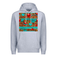 Heather Grey teacher life seamless pattern Premium Hoodie - HRA Design Shop