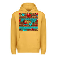 Mustard teacher life seamless pattern Premium Hoodie - HRA Design Shop