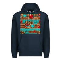 Navy teacher life seamless pattern Premium Hoodie - HRA Design Shop