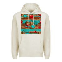 Oatmeal Heather teacher life seamless pattern Premium Hoodie - HRA Design Shop