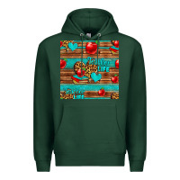 Sports Green teacher life seamless pattern Premium Hoodie - HRA Design Shop
