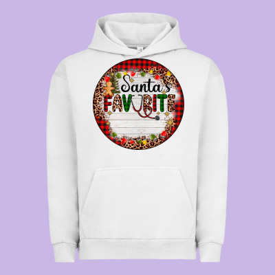 Custom Name Santas Favorite Nurse Urban Hoodie Designed By Adodesignshop