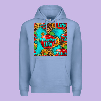 Teacher Apple Seamless Pattern Premium Hoodie Designed By Hra Design Shop