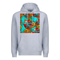 Heather Grey teacher apple seamless pattern Premium Hoodie - HRA Design Shop