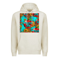 Oatmeal Heather teacher apple seamless pattern Premium Hoodie - HRA Design Shop