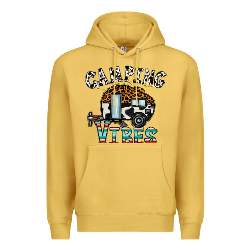Camping Vibes Premium Hoodie by CowhideDigitalArt | Teevron