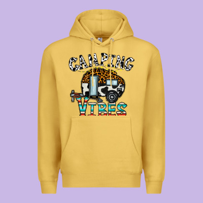 Camping Vibes Premium Hoodie Designed By Cowhidedigitalart