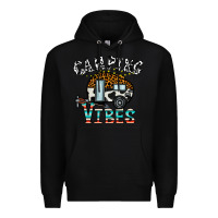 Black camping vibes Premium Hoodie - CowhideDigitalArt