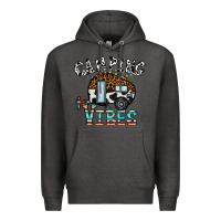 Charcoal Heather camping vibes Premium Hoodie - CowhideDigitalArt