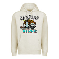 Oatmeal Heather camping vibes Premium Hoodie - CowhideDigitalArt
