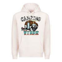 Pale Pink camping vibes Premium Hoodie - CowhideDigitalArt