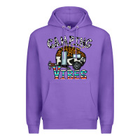 Purple camping vibes Premium Hoodie - CowhideDigitalArt