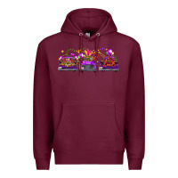 Burgundy Mardi gras farm trucks Premium Hoodie - FaDigitalArtStudio