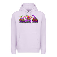 Lilac Mardi gras farm trucks Premium Hoodie - FaDigitalArtStudio