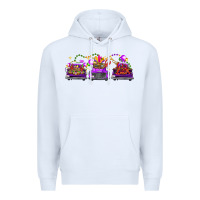 White Mardi gras farm trucks Premium Hoodie - FaDigitalArtStudio