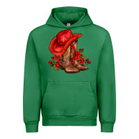 Emerald valentines day cowboy boots red  and roses Urban Hoodie - AdoDesignShop