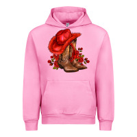 Fuchsia Pink valentines day cowboy boots red  and roses Urban Hoodie - AdoDesignShop