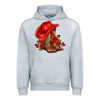 Heather Grey valentines day cowboy boots red  and roses Urban Hoodie - AdoDesignShop