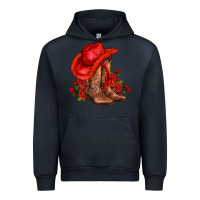 Navy valentines day cowboy boots red  and roses Urban Hoodie - AdoDesignShop