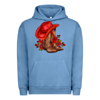 Valentines Day Cowboy Boots Red  And Roses Urban Hoodie | Teevron