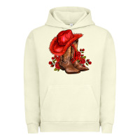 Pigment Pistachio valentines day cowboy boots red  and roses Urban Hoodie - AdoDesignShop