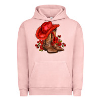 Pigment Salmon valentines day cowboy boots red  and roses Urban Hoodie - AdoDesignShop