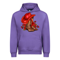 Tulip valentines day cowboy boots red  and roses Urban Hoodie - AdoDesignShop