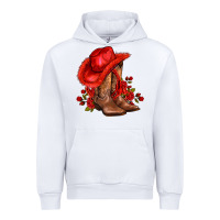 White valentines day cowboy boots red  and roses Urban Hoodie - AdoDesignShop