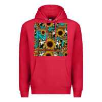 Cardinal sunflower cowhide mom seamless pattern Premium Hoodie - HRA Design Shop