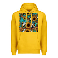 Lemon sunflower cowhide mom seamless pattern Premium Hoodie - HRA Design Shop