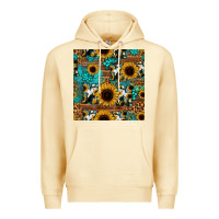 Pina Colada sunflower cowhide mom seamless pattern Premium Hoodie - HRA Design Shop