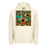 Sandshell sunflower cowhide mom seamless pattern Premium Hoodie - HRA Design Shop