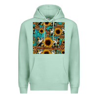 Seafoam sunflower cowhide mom seamless pattern Premium Hoodie - HRA Design Shop